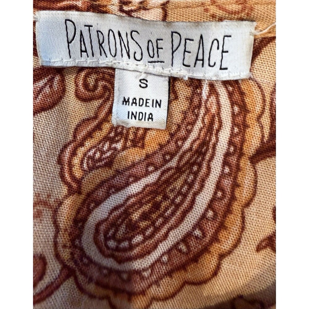 Patrons of Peace Women's Border Print Toluca Dress Orange Boho Small - Picture 7 of 9